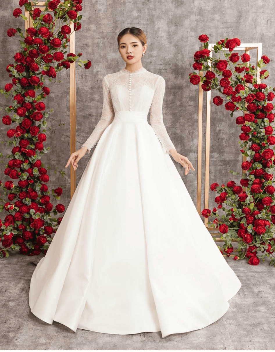 Top những mẫu váy cưới cho bà bầu từ 38 tháng đẹp nhất