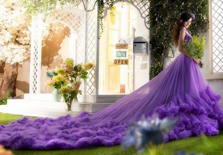 17 mẫu váy cưới màu tím thơ mộng cho cô dâu  Dịch vụ đám cưới trọn gói  Honey Bees